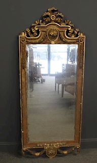 Antique Carved and Gilt Wood Gustavian Mirror