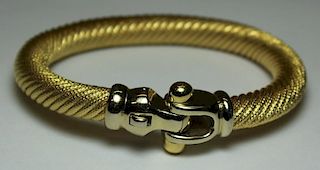 JEWELRY. Italian 18kt Gold Cable Bracelet.