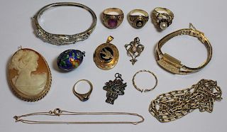 JEWELRY. Assorted Grouping of Gold Jewelry.