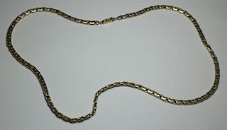JEWELRY. Italian 14kt Link Gold Necklace.