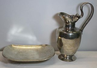 SILVER. German Silver Hollow Ware Grouping.