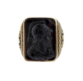 Antique 14K Gold Carnelian Cameo Ring