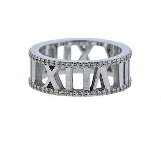 Tiffany &amp; Co Atlas 18K Gold Diamond Open Ring