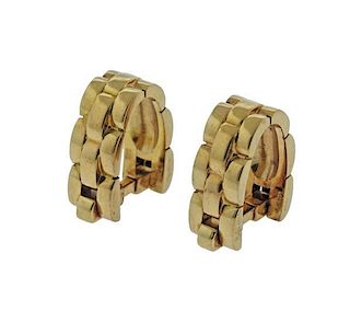 Cartier Panthere 18K Gold Stirrup Cufflinks