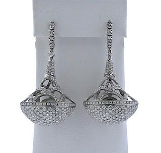 Zydo 18K Gold Diamond Hanging Basket Earrings