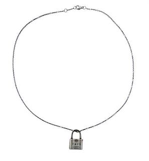 Tiffany &amp; Co 1837 Sterling Silver Padlock Pendant Necklace