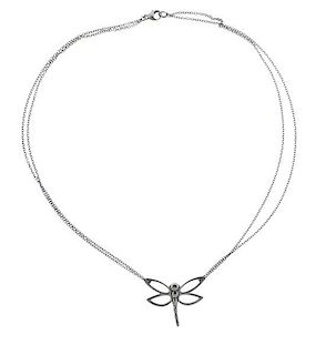 Tiffany &amp; Co Sterling Dragonfly Double Chain Necklace