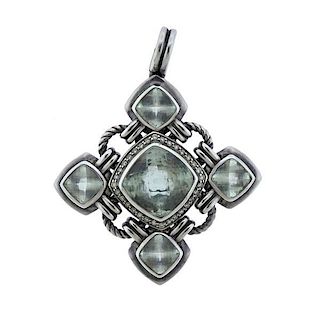 David Yurman Renaissance Silver Diamond Gemstone Pendant