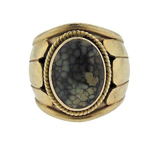 Cortez 14K Gold Moss Agate Ring