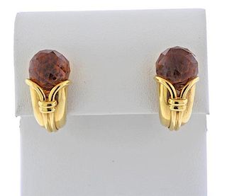 Bvlgari Bulgari Citrine 18k Gold Earrings