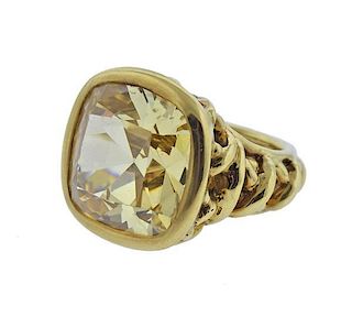 Adria de Haume Yellow Gemstone 18k Gold Ring