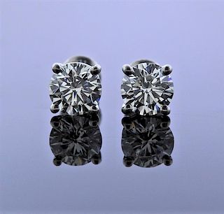 Tiffany &amp; Co Paltinum 2.53ctw Diamond Stud Earrings
