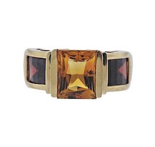 14k Gold Color Stone  Ring