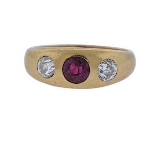 Ryrie Brothers 18K Gold Diamond Ruby Ring