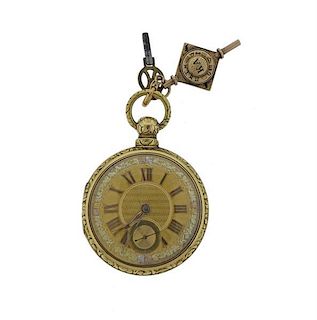 Antique 18k Gold Key Wind Pocket Watch