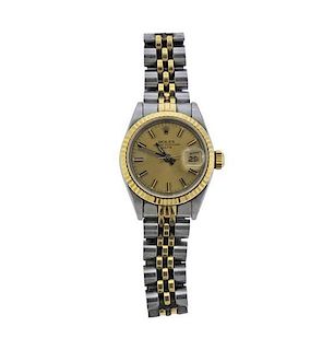 Rolex Date 18k Gold Steel Watch 69173