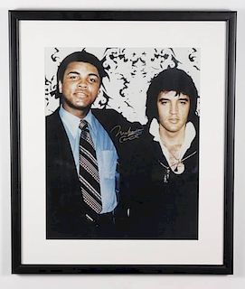 Autographed Photo of Elvis & Muhammad Ali, Framed