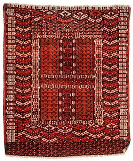 Antique Central Asian Turkmen Ensi Rug: 4'1'' x 4'11''