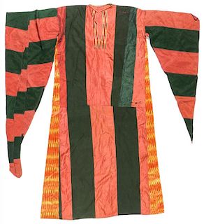Antique Syrian Bedouin Silk and Ikat Robe