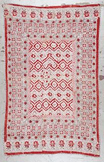 Antique Central Asian Block Print Textile, Bokhara
