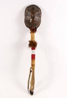 Native American Stag Hoof & Turtle Shell Rattle