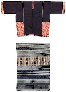 Two Embroidered Textiles, Li People, Hainan, China