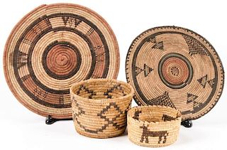 Collection of 4 Native American & Ethnographic Baskets