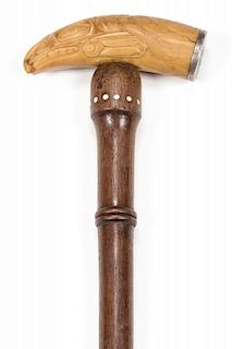 Antique Northwest Coast Tlingit or possibly Northern Haida Walking Stick