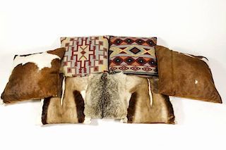 Group of Seven Pillows (4 Cowhide)