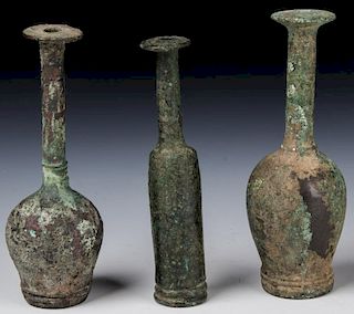 3 Luristan Bronze Vases, 1000 to 700 BCE