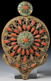 Fine Antique Ottoman Jewel Decorated Gilt Buckle