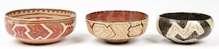 3 Old Peruvian Shipibo Bowls