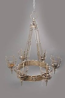 Gothic Revival Style Iron 6 Light Chandelier