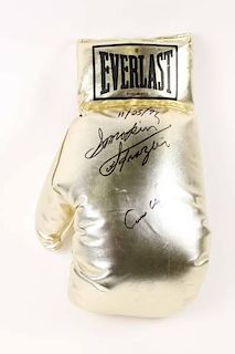 Joe Frazier & Cassius Clay Signed Boxing Glove