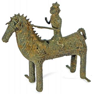 Maliah Kond Sculpture: Rider on Horse, India, Early 20th c.