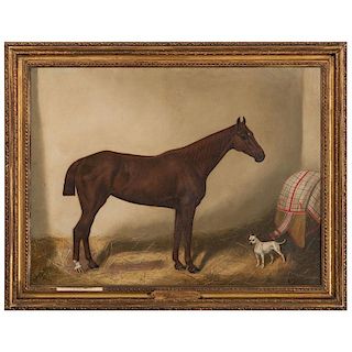 Equestrian Portrait of Emblematic, Winner of the 1864 Grand National, Signed E. Halby