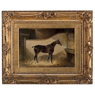 English Equestrian Painting Signed J. Hutchinson