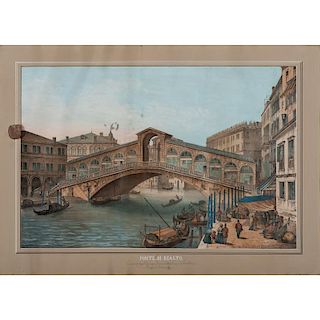 Venice Hand-Colored Lithographs by Carlo Kunz After Eugenio Festolini