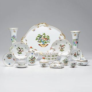 Herend Porcelain Tablewares, Including Rothschild Bird