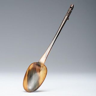 Horn Spoon with Figural Handle
