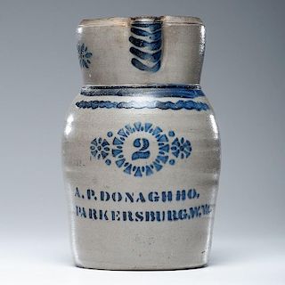 A.P. Donaghho Two Gallon Stoneware Pitcher