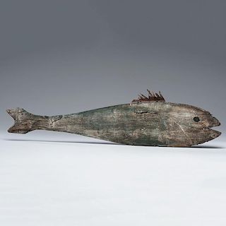 Wooden Fish Weathervane with Old Paint