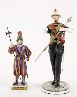 Group of 2 Porcelain Figurines of Uniformed Men