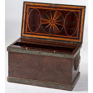 Federal Period Cabinet or Clock Makers Inlaid Tool Chest