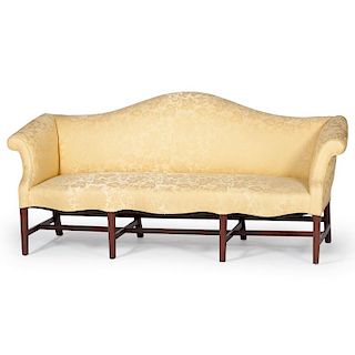Federal Mahogany Camelback Sofa