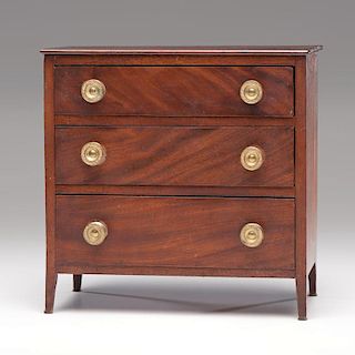 Hepplewhite Miniature Chest of Drawers, Signed and Dated