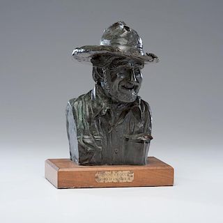 Bronze Bust of Hondo Crouch by Richard Cook