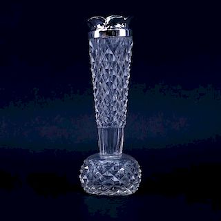 William Hutton & Sons Ltd Sterling Mounted and Cut Glass Vase