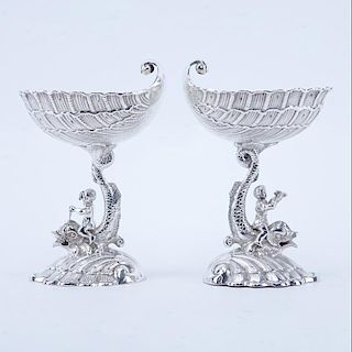 Pair of Antique German 800 Silver Figural Compotes