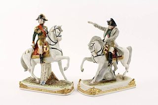 Two Porcelain Figural Groups, French Military